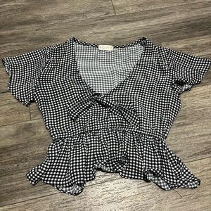 Black and White Gingham Top